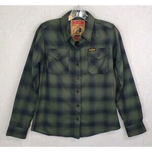 Dixxon Flannel Company Fireside Black Rifle Green Plaid Shirt Womens Sz Small